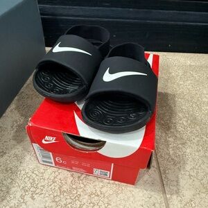 Nike Black and White Slide Sandals
